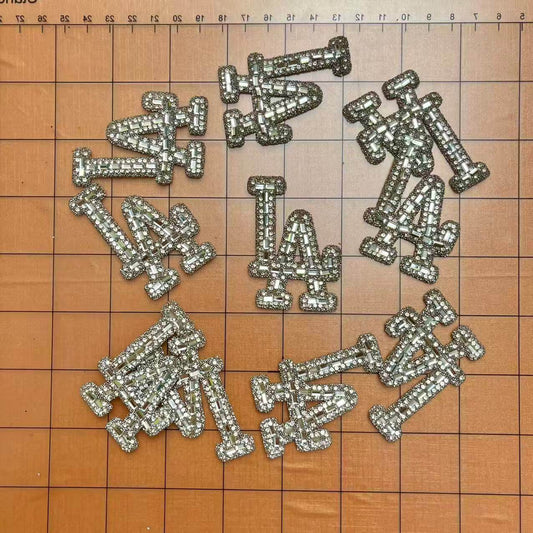Iron-on Bling Patches- silver la*10 pcs