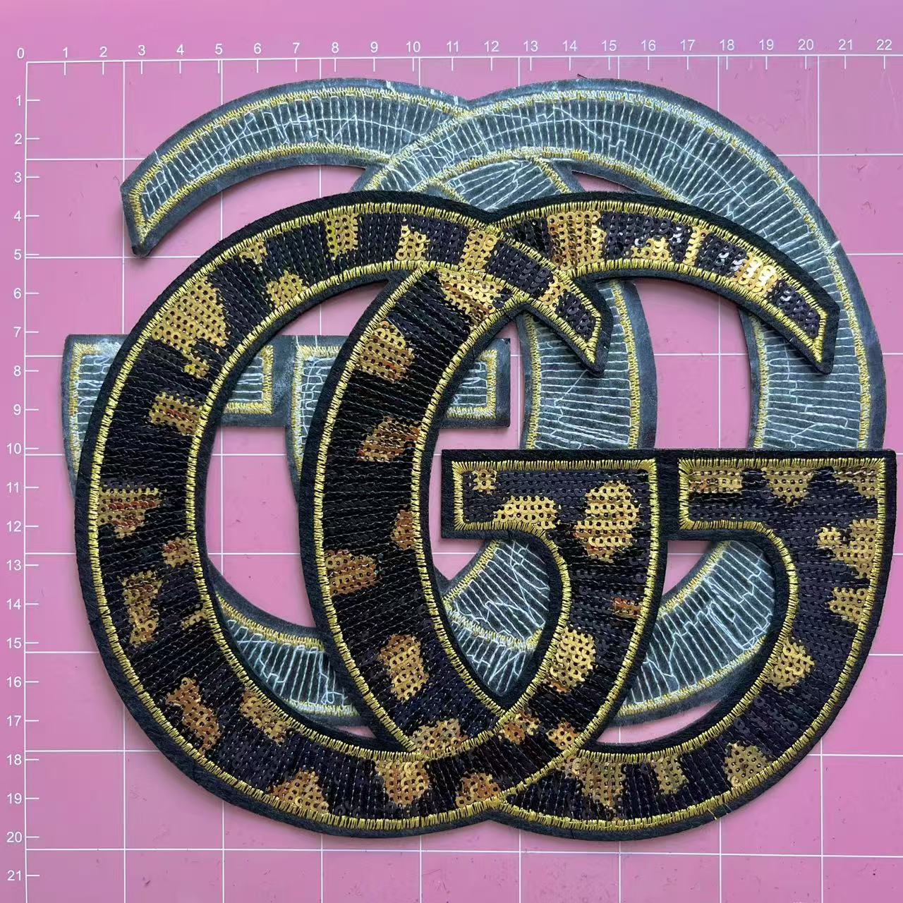 Iron-on Patches- gg cheetah sequin*2 pcs