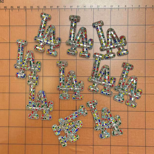 Iron-on Bling Patches- colorful silver la*10 pcs