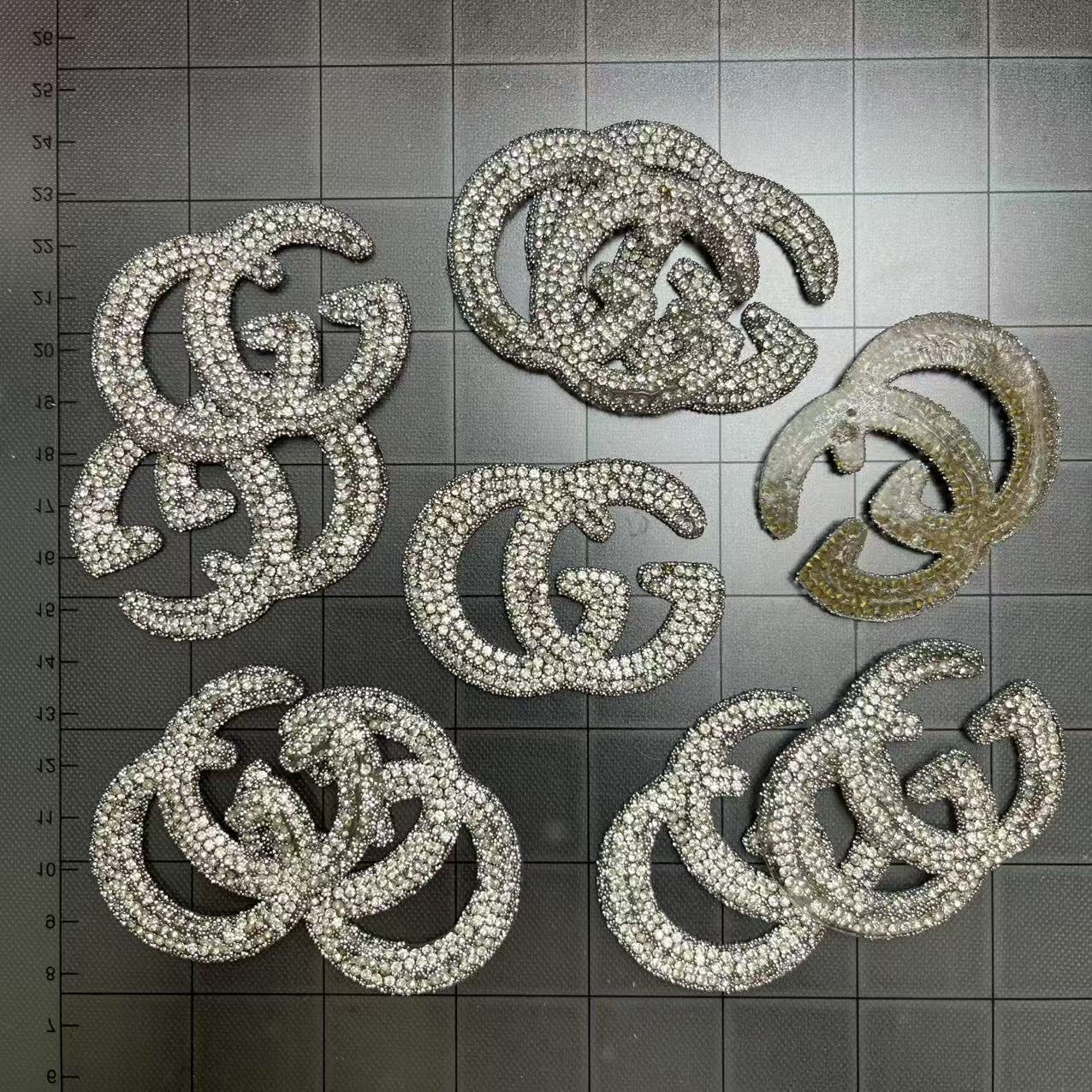 Iron-on Bling Patches-silver*10 pcs