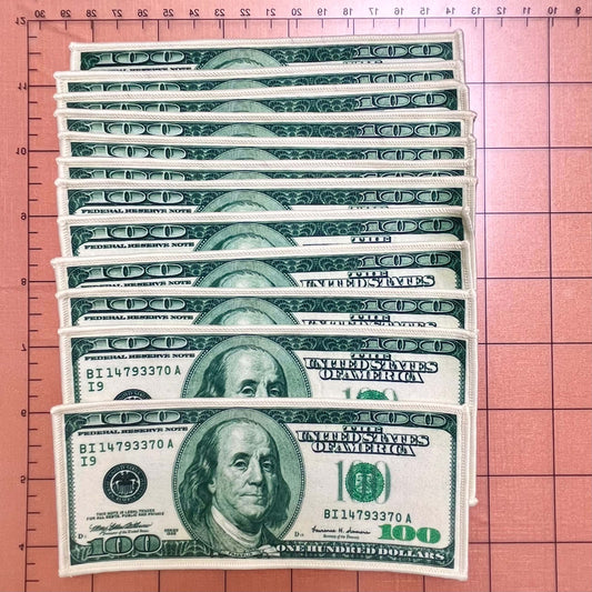 Sew/glue-on Patches- Cash$$$*12 pcs