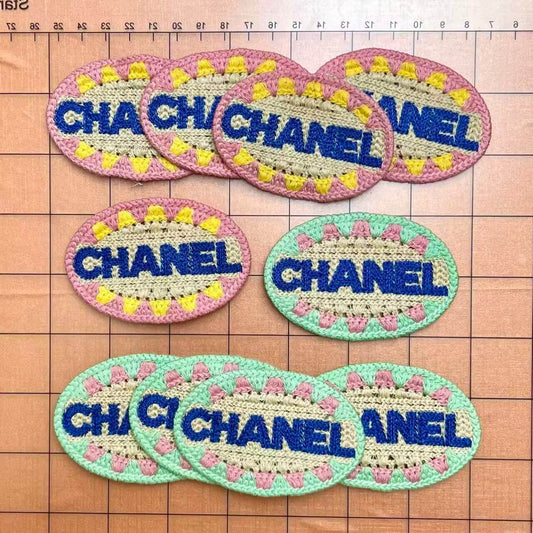 Sew-on Patches- Oval-shaped crochet cc labels*10 pcs