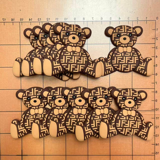 Glue-on Patches- silicone fen bear*10 pcs
