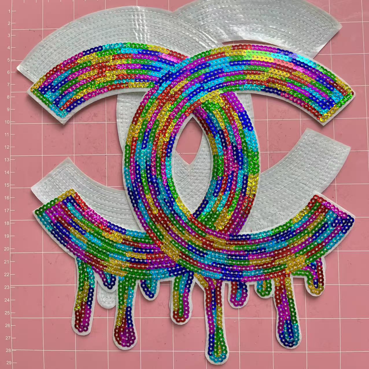 Iron-on Patches- cc drip vibrant ranbow*2 pcs
