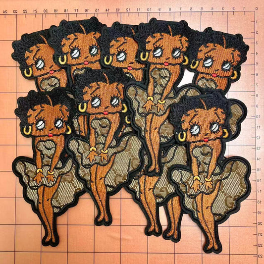 Iron-on Patches- Brown Betty in gg fabric*10 pcs