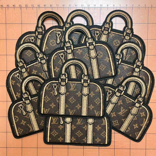 Iron-on patches- leather Lulu handbag*10 pcs