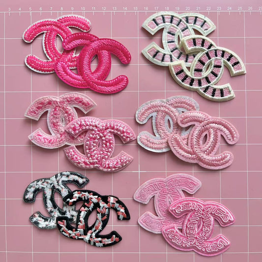 Iron-on Patches- pink cc*12 pcs