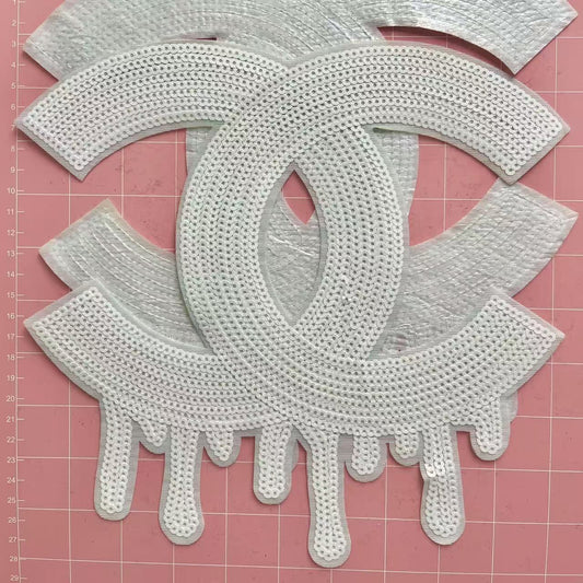 Iron-on Patches- cc drip white*2 pcs