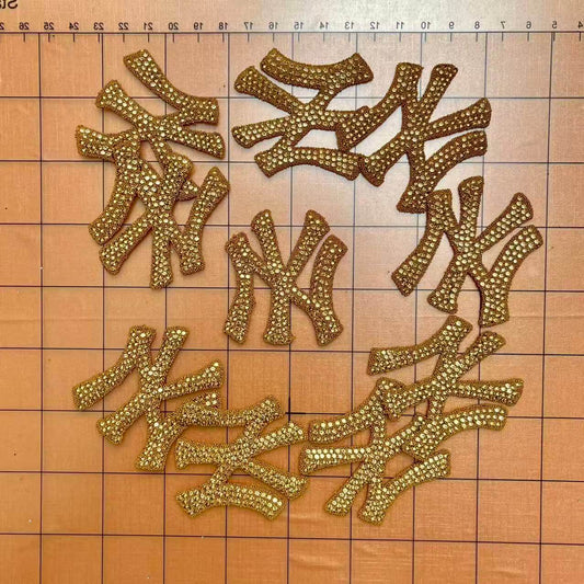 Iron-on Bling Patches- champagne ny*10 pcs