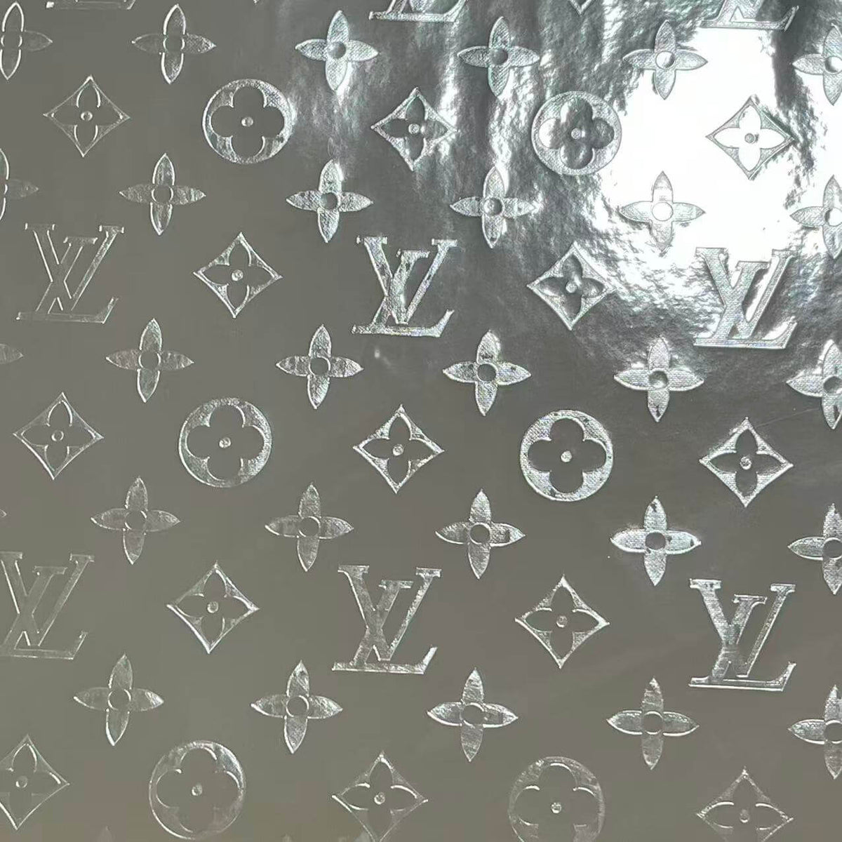 DIY fabric-L faux leather mirror-like silver 40*50cm (Approx. 16" × 20")