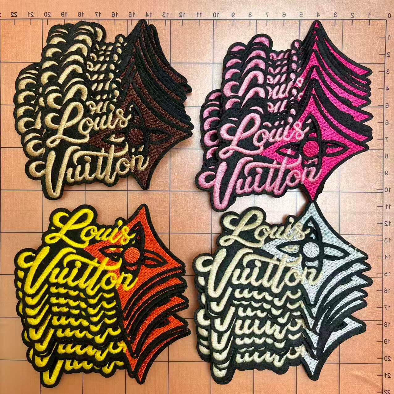 Iron-on Patches- all 4-colored Lulu name and pattern*40 pcs (10 pcs of each)