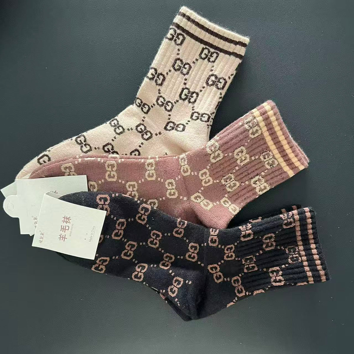 Premium Cashmere Crew Socks 5-Pack