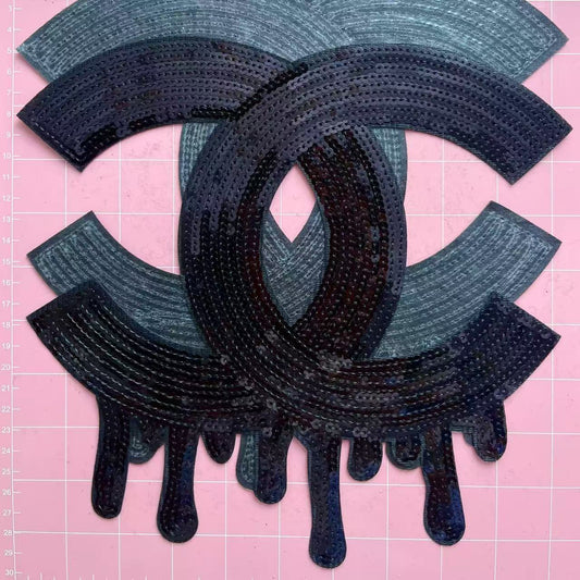 Iron-on Patches- cc drip blk*2 pcs