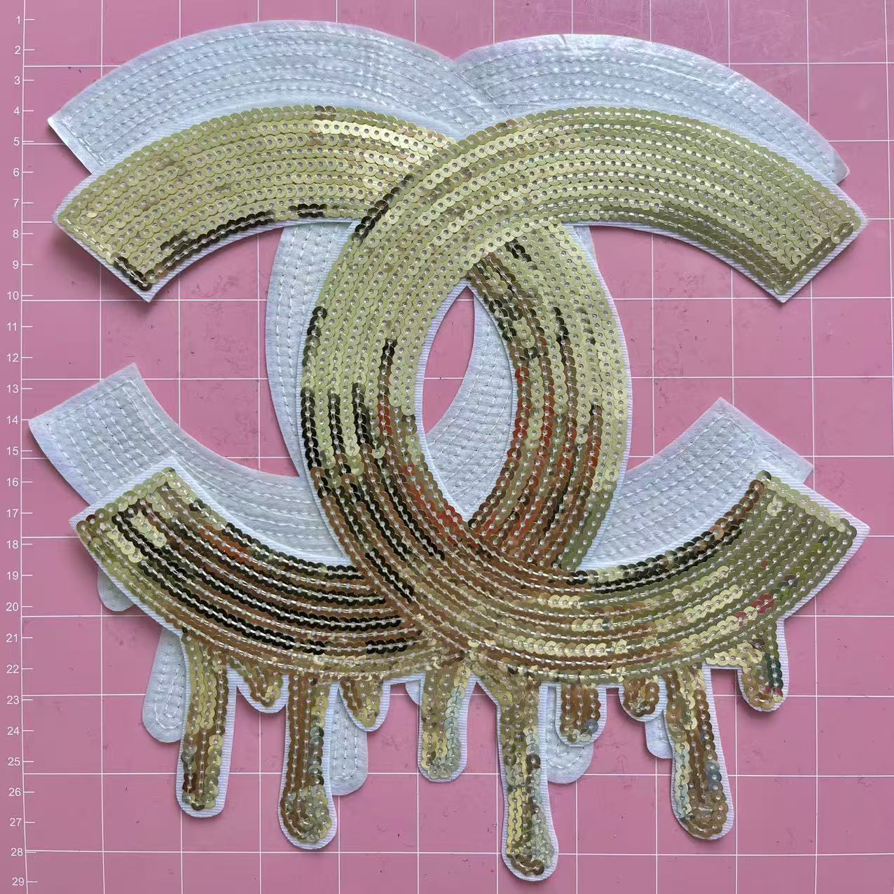 Iron-on Patches- cc drip champagne golden*2/5 pcs