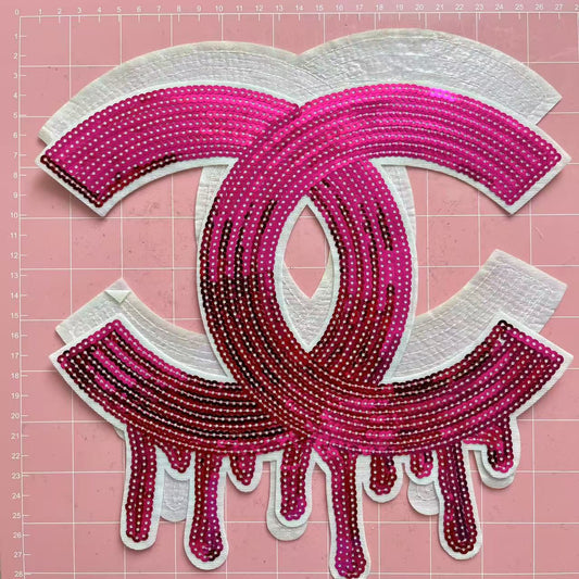 Iron-on Patches- cc drip hotie pink*2 pcs