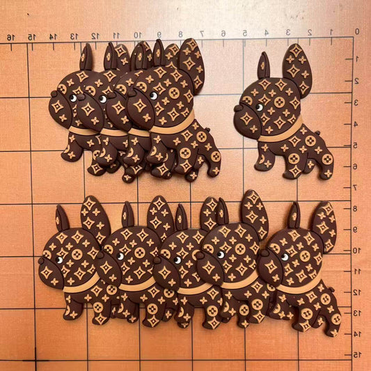 Glue-on Patches- silicone Lulu bulldog*10 pcs