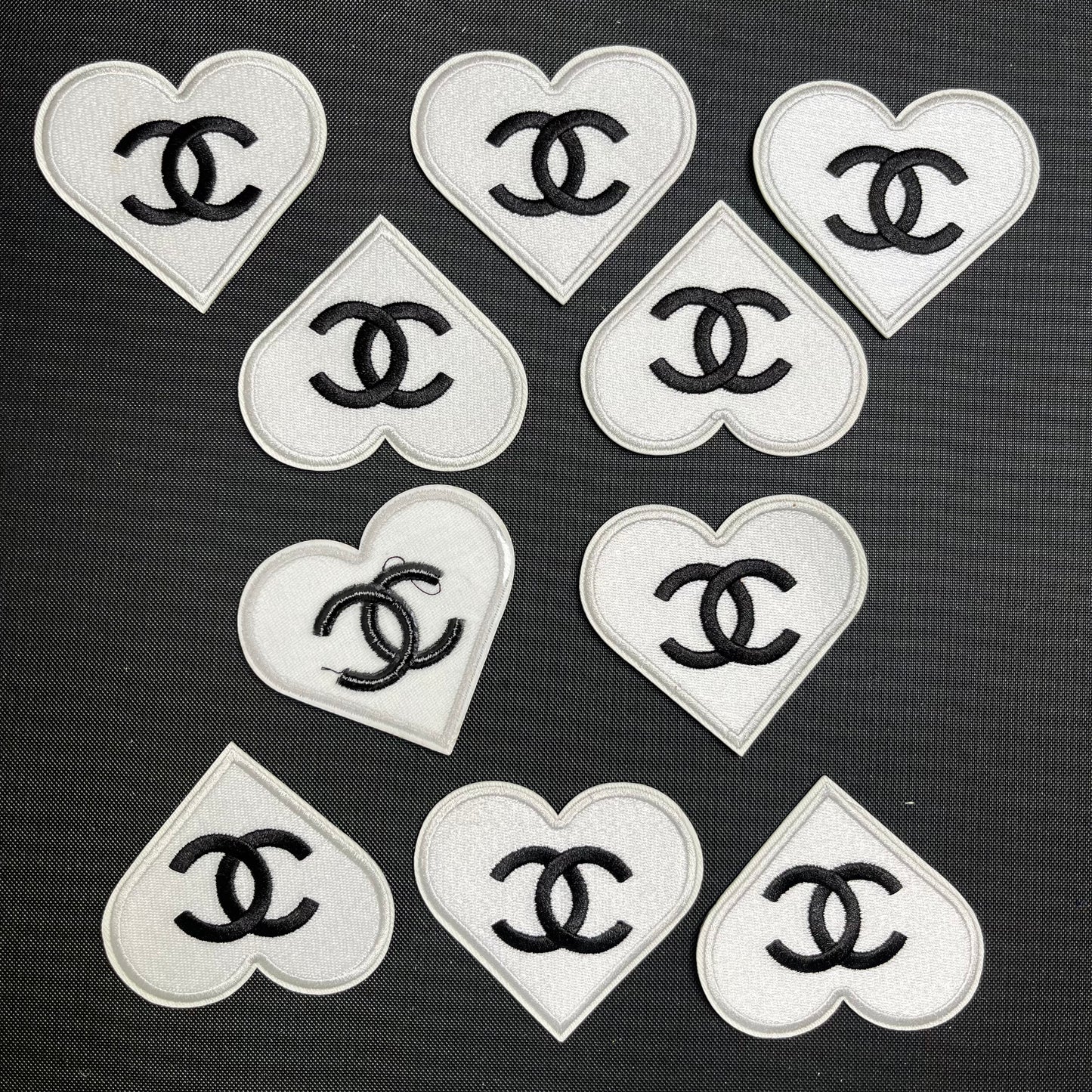 Iron-on Patches-white cic heart*10 pcs