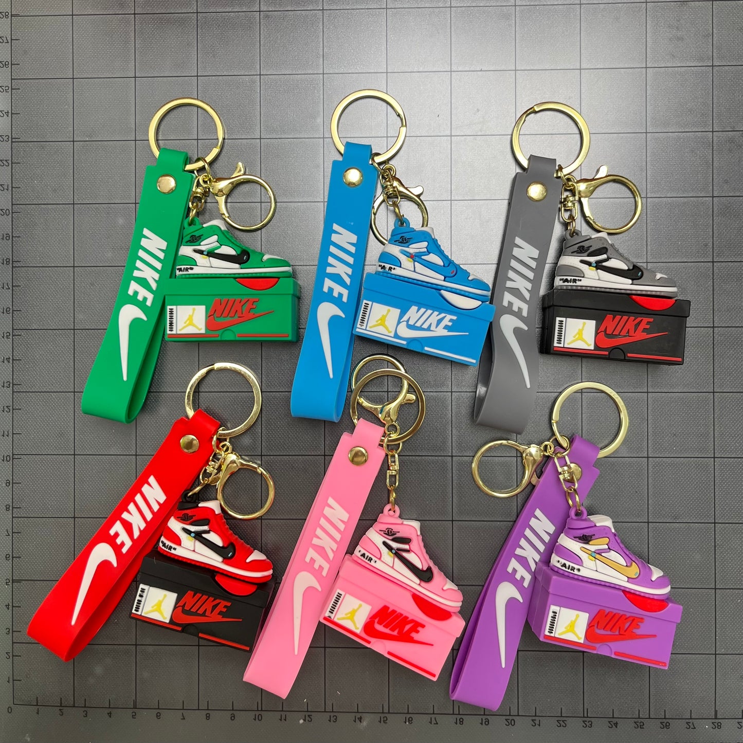 Silicone Keychains Set- nk sneaker on the box