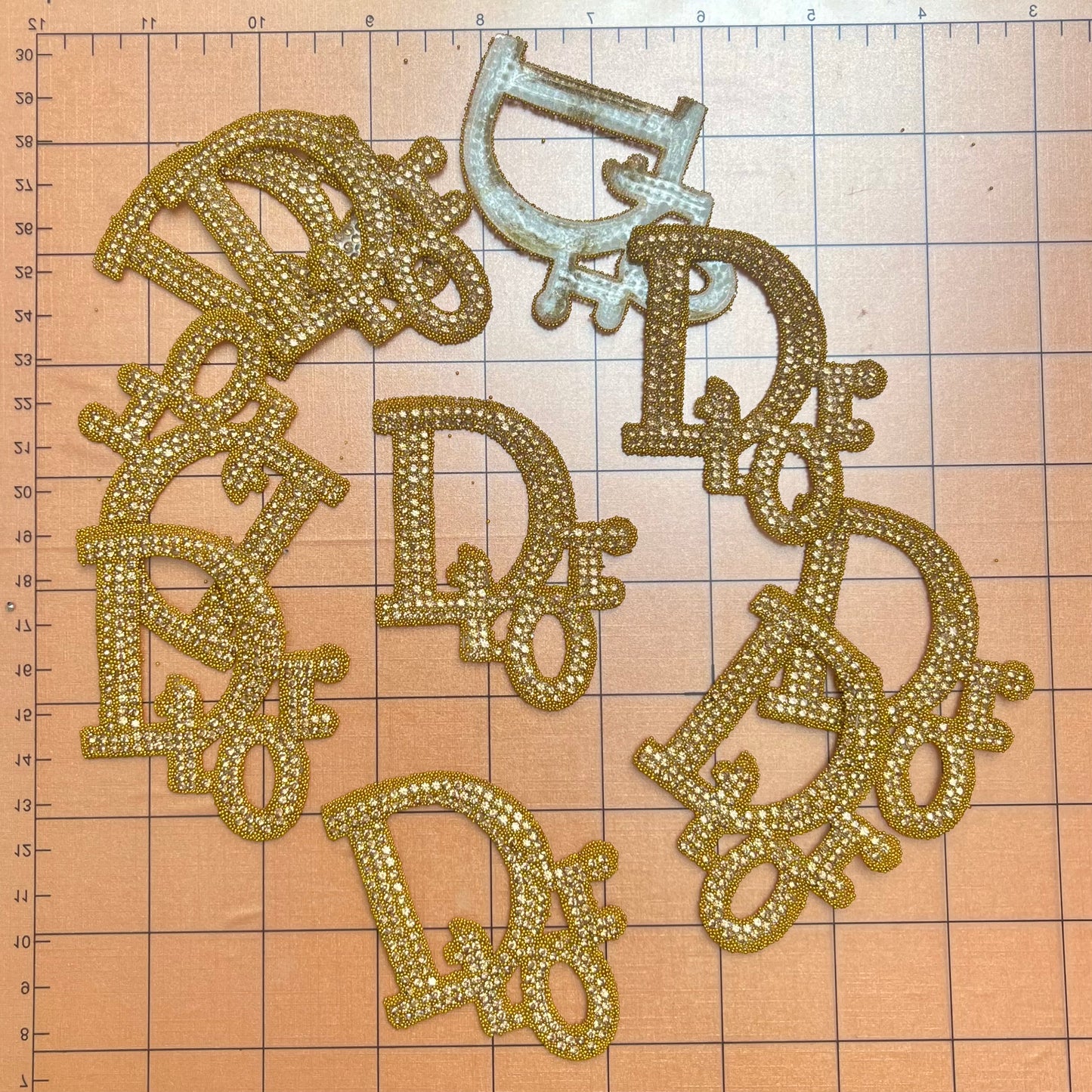 Iron-on Bling Patches- champagne di0r*10 pcs