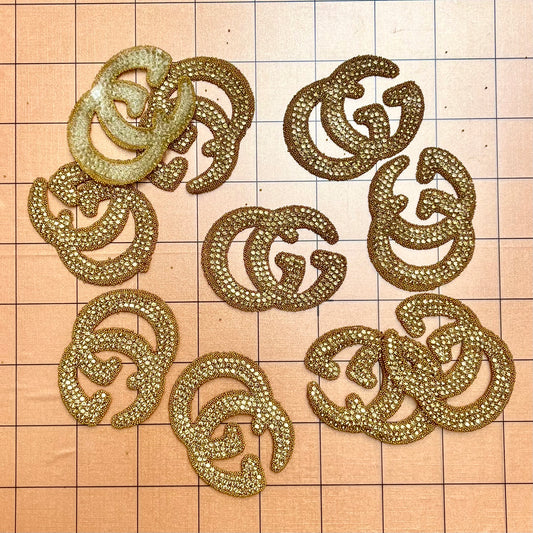 Iron-on Bling Patches- champagne gg*10 pcs