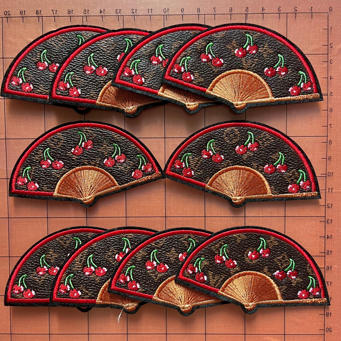 Iron-on Patches- Lulu fan with cherry*10 pcs