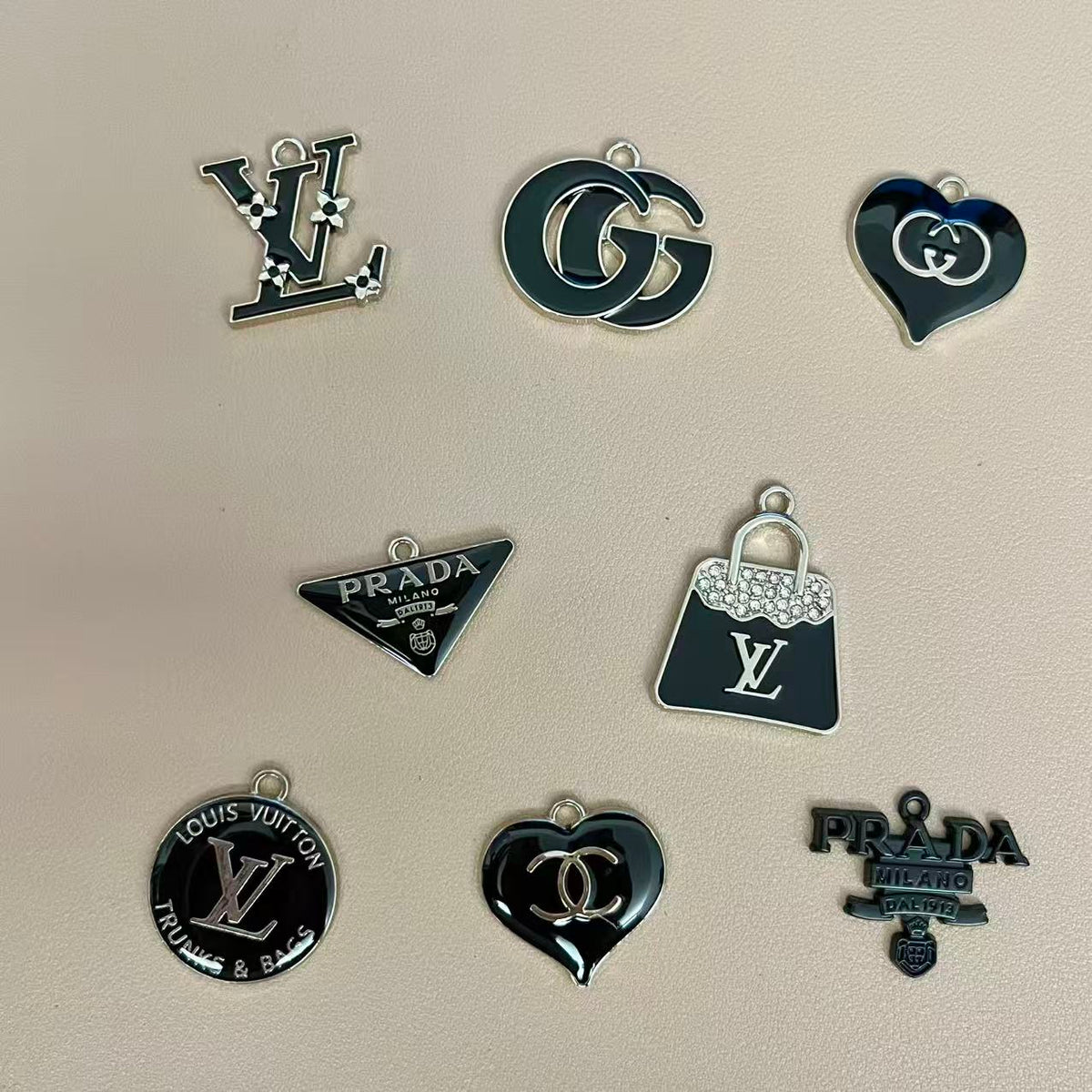 Silver Black Pendants Charm Collection for Jewelry Making
