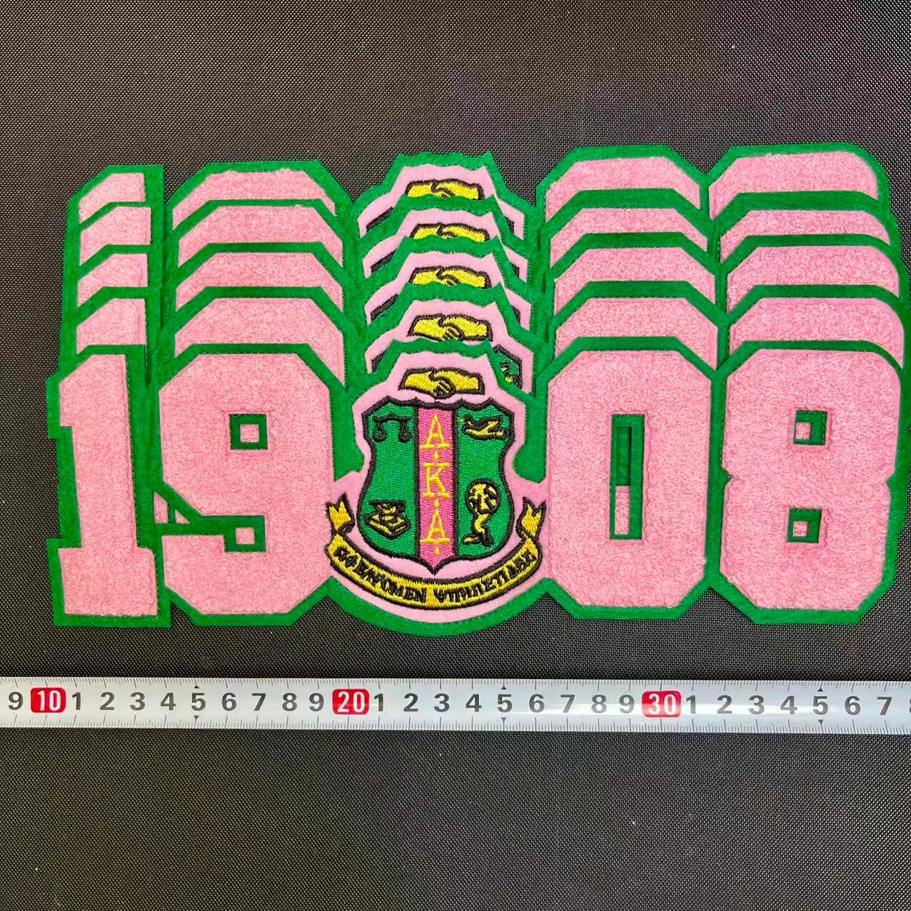 Iron-on Patches- big 1908 AKA*5 pcs