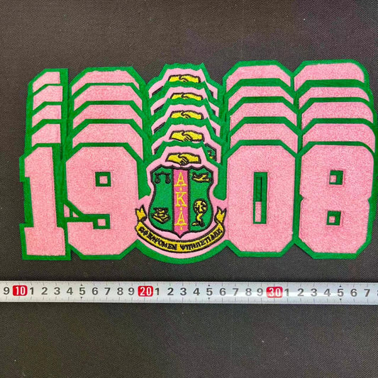 Iron-on Patches- big 1908 AKA*5 pcs