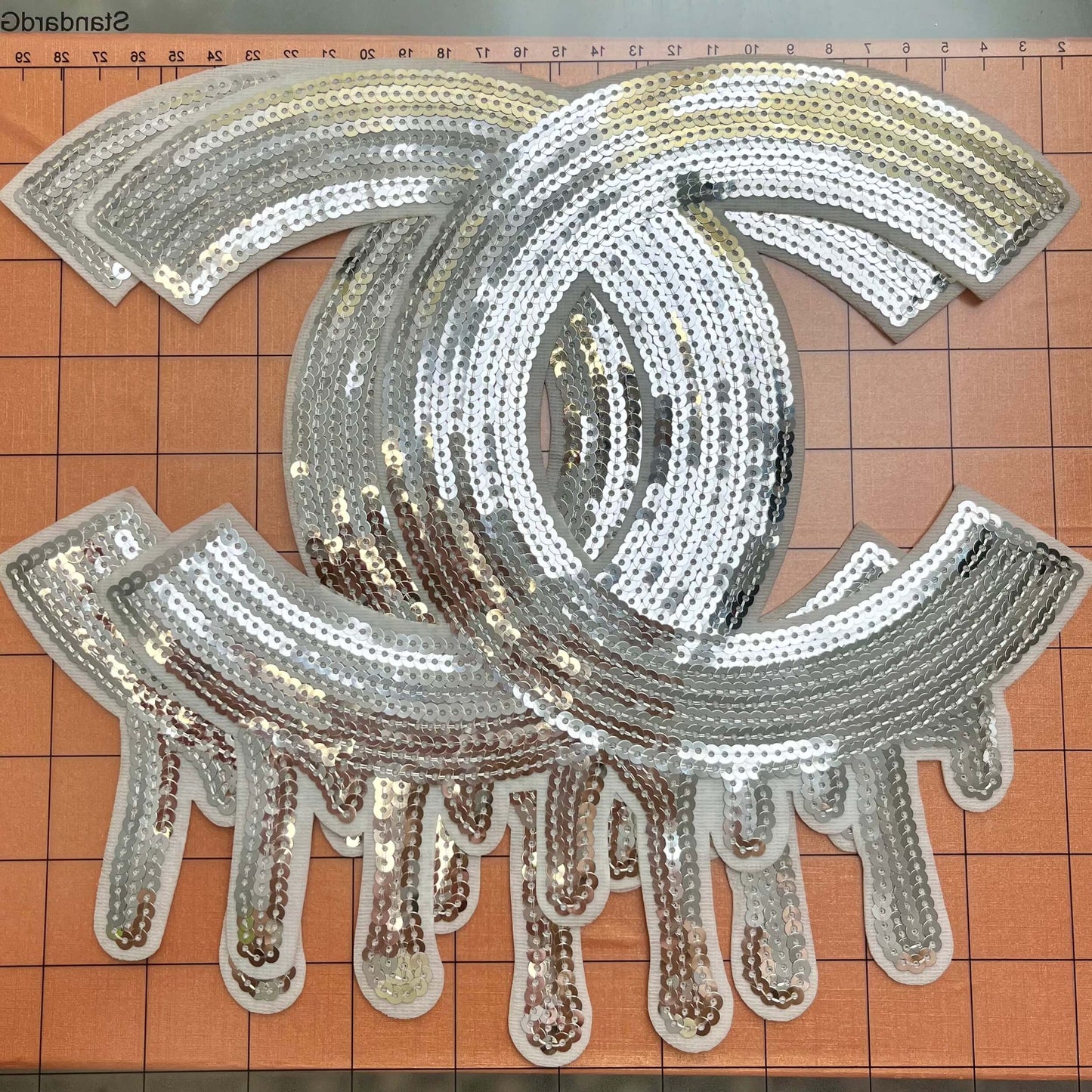 Iron-on Patches- cc drip silver*2 pcs