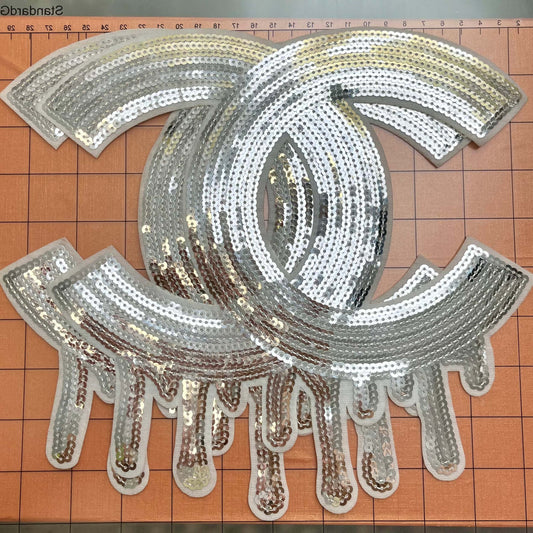 Iron-on Patches- cc drip silver*2 pcs