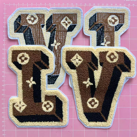 Sew/glue-on Patches- L & v letters *2/5 sets