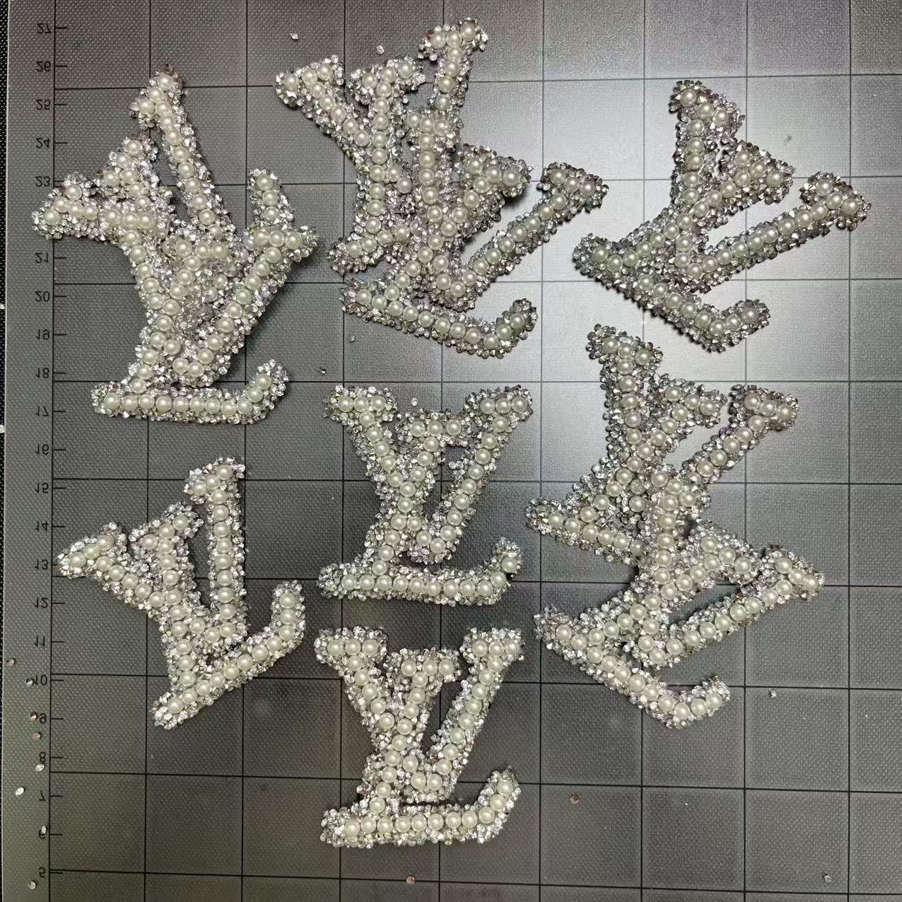 Iron-on Bling Patches- sliver pearl Lulu*10 pcs