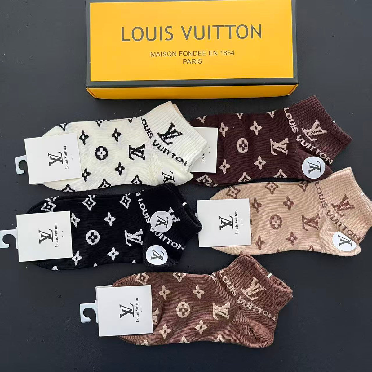 Classic Monogram Ankle Socks 5-Pack