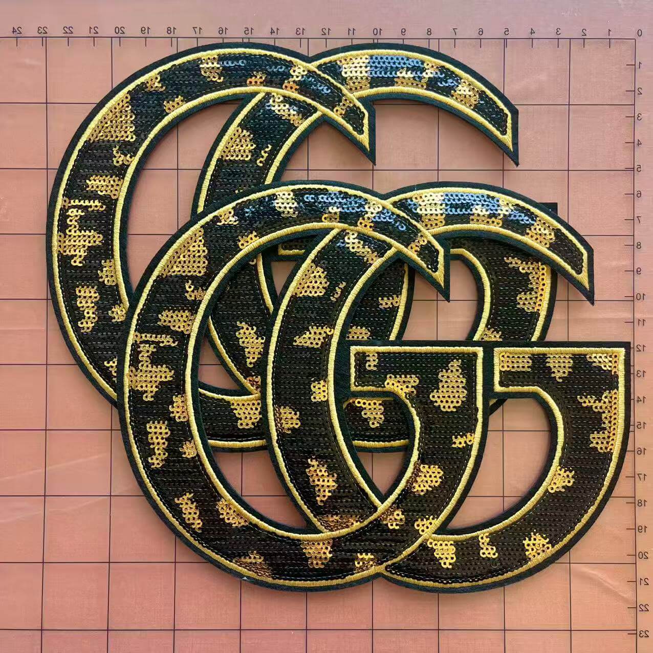 Iron-on Patches- gg cheetah sequin*2 pcs