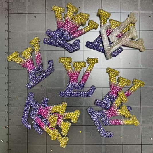 Iron-on Bling Patches- rainbow Lulu *10 pcs