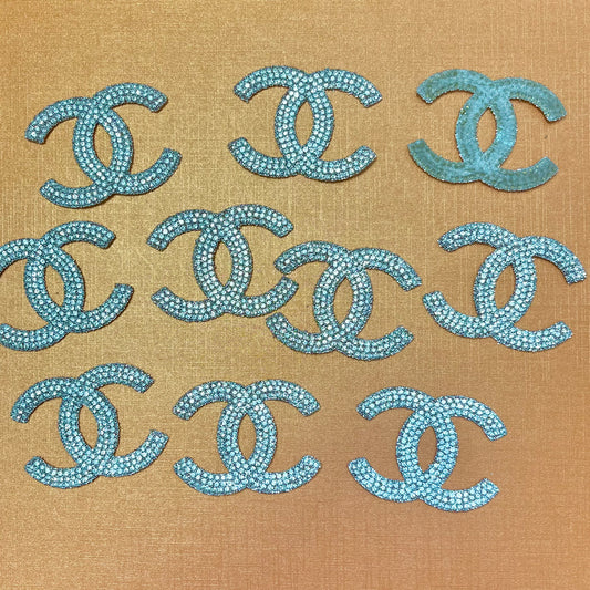 Iron-on Bling Patches-silver cc*10 pcs