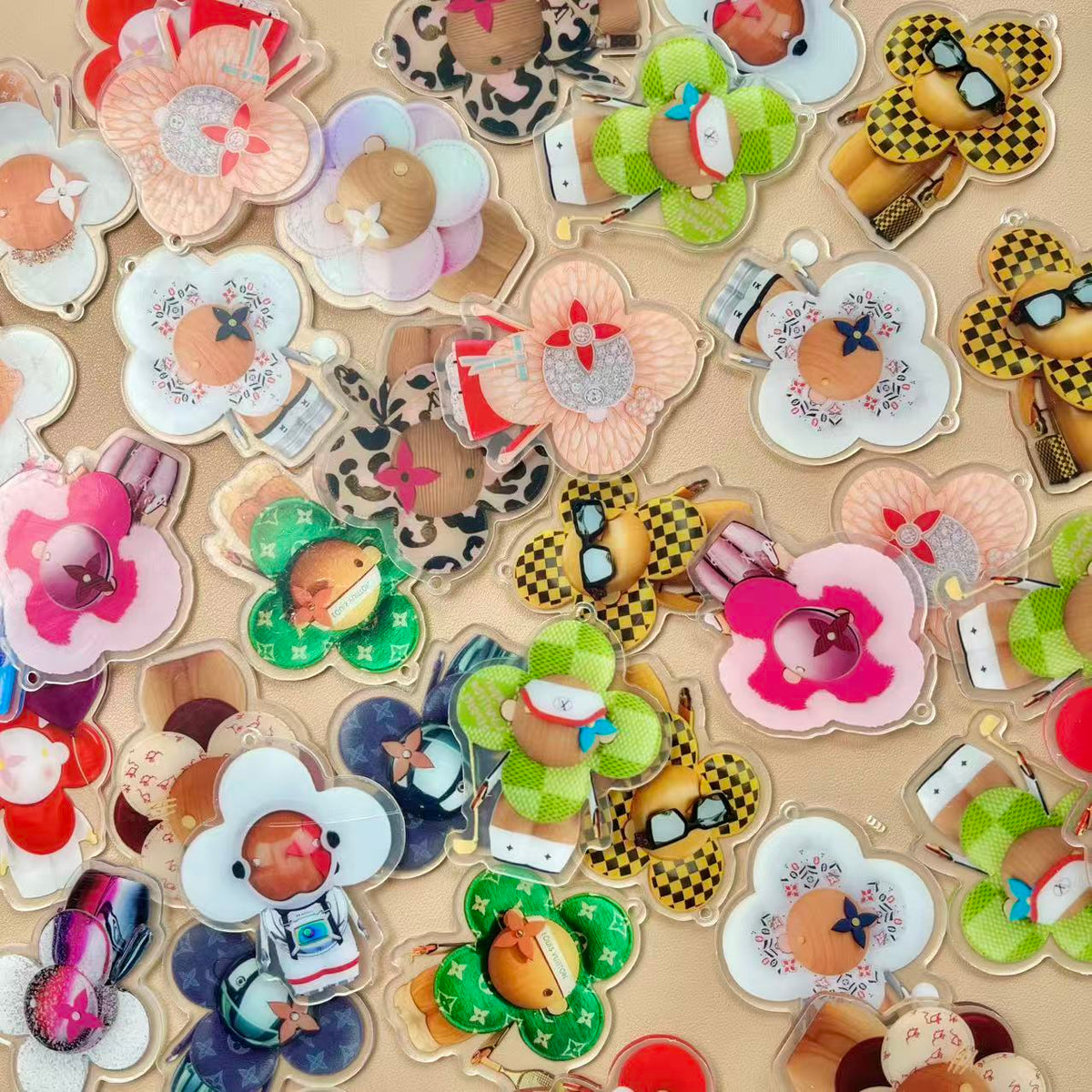8cm DIY Acrylics - drilled VVN for keychain bag charm