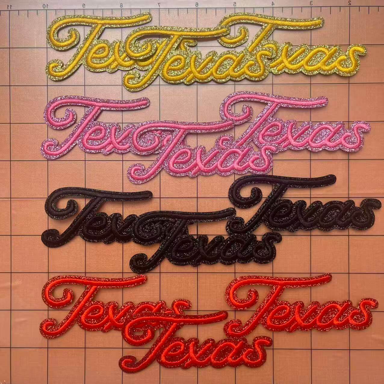 Iron-on Bling Patches-Texas*12 pcs(3 of each color)