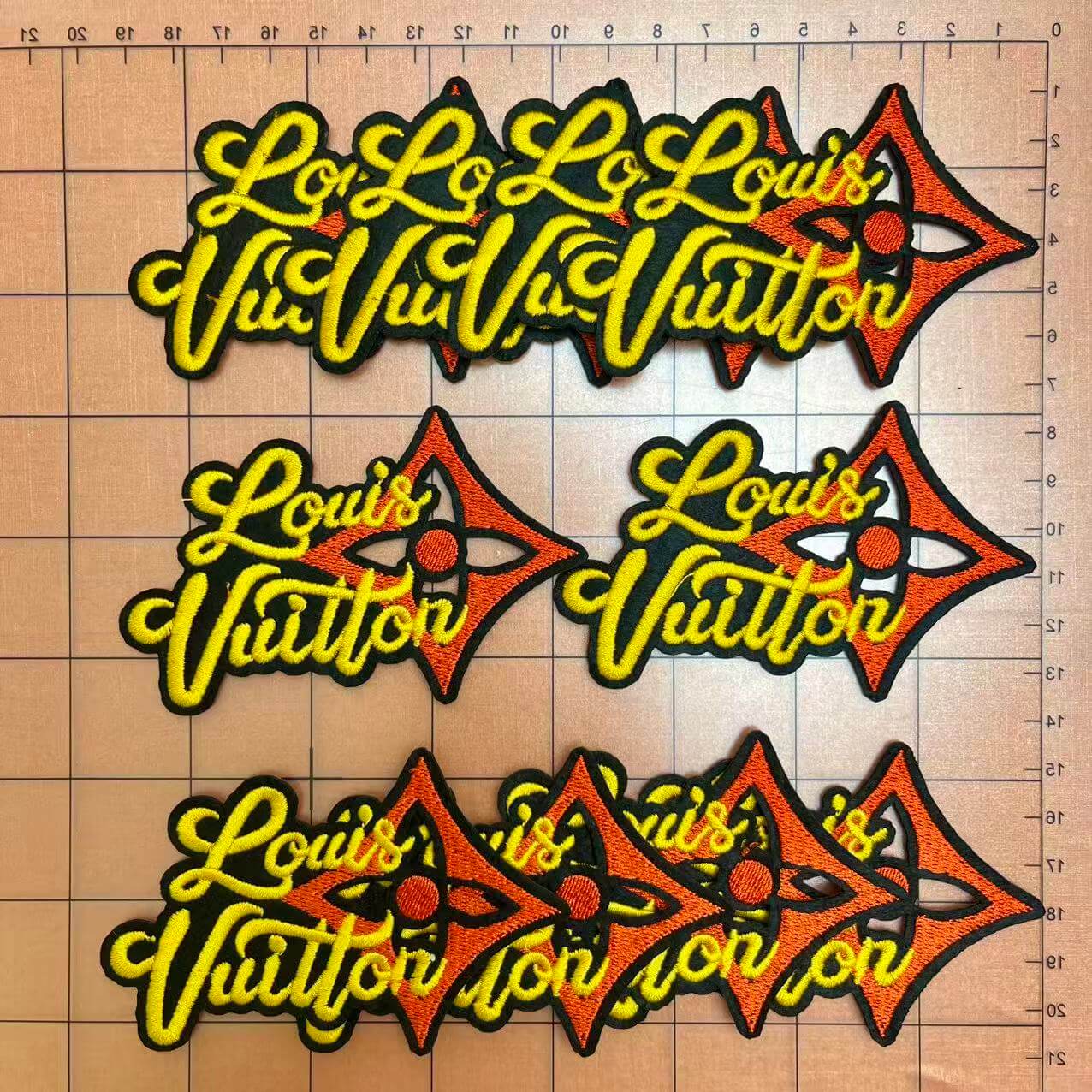 Iron-on Patches- orange Lulu name and pattern*10 pcs