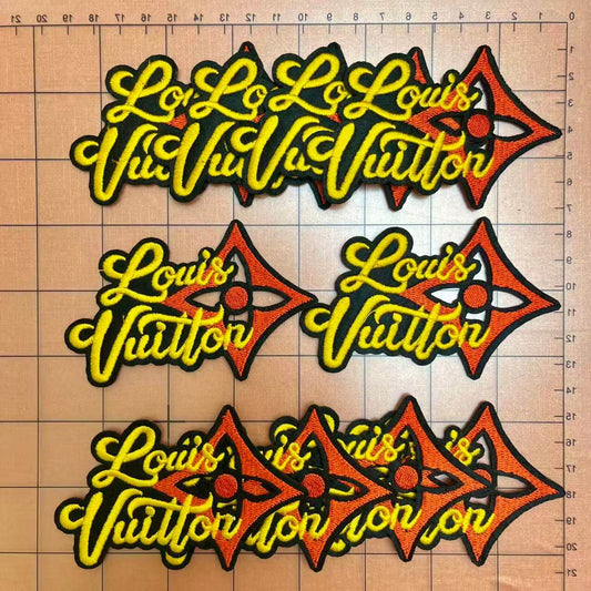 Iron-on Patches- orange Lulu name and pattern*10 pcs
