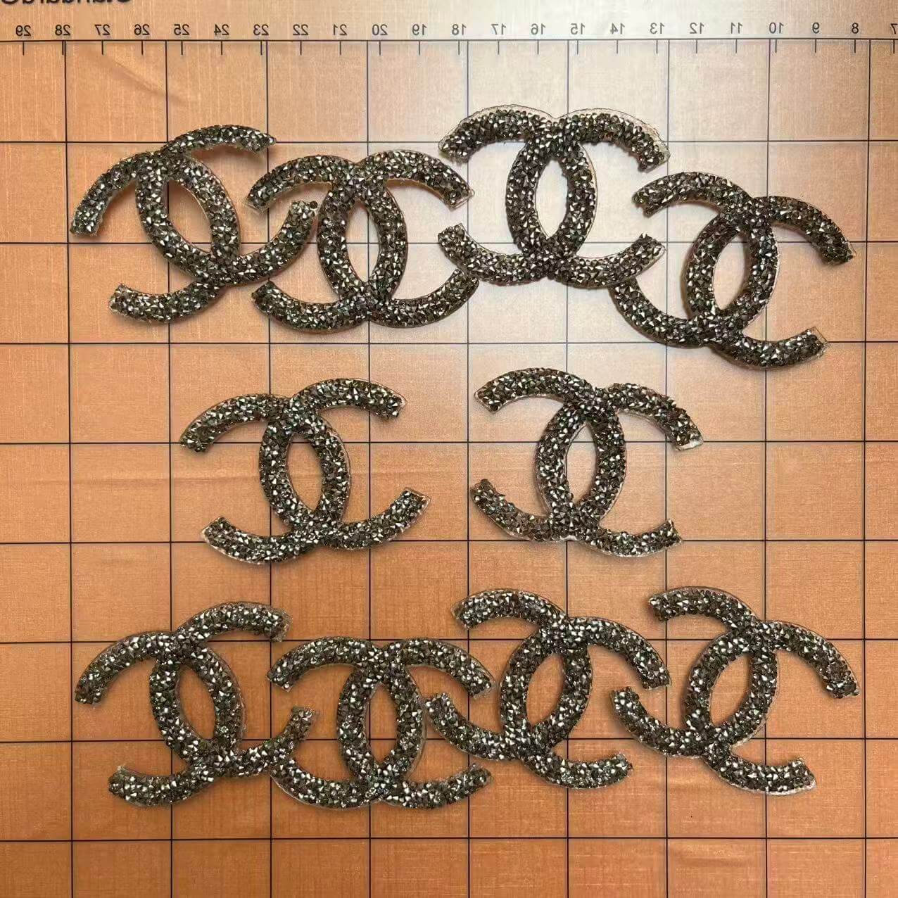 Iron-on Bling Patches-dark grey cc*10 pcs