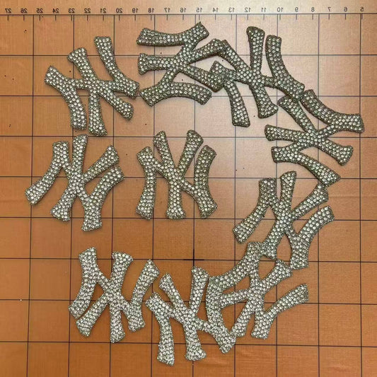 Iron-on Bling Patches- silver ny*10 pcs