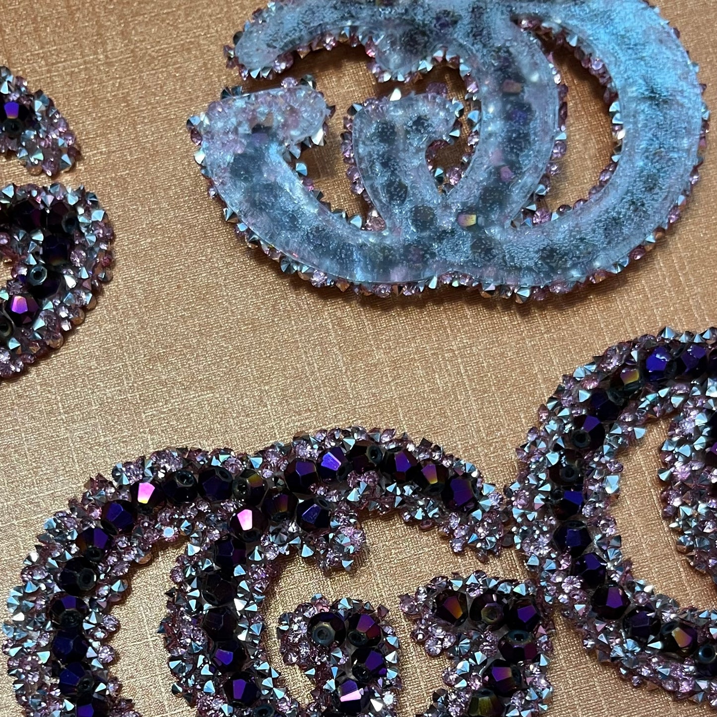 Iron-on Bling Patches-purple gg*10 pcs