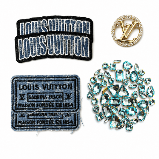 Icy Blue Denim Label DIY Starter Patches Kit