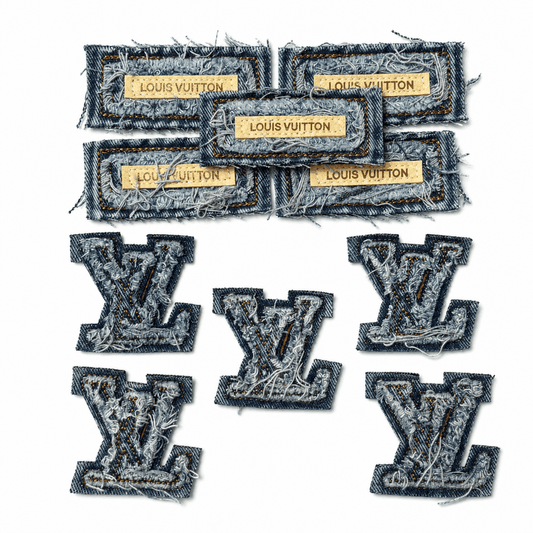 Sew/glue-on Patches- denim label letter set*10 pcs