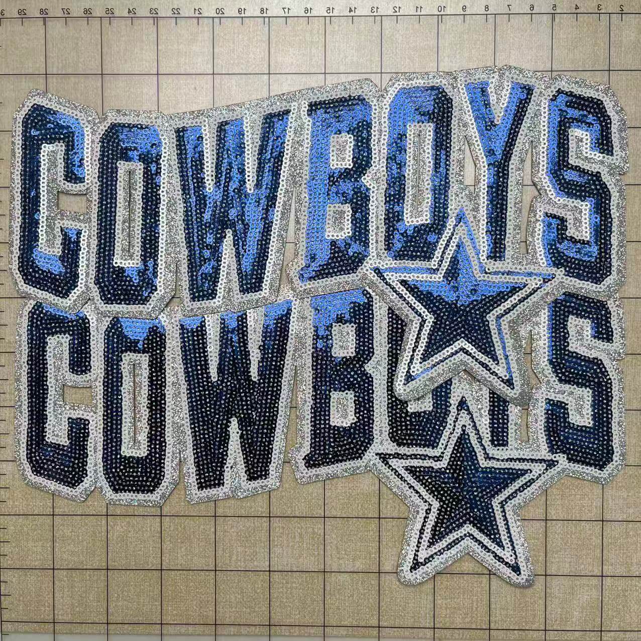 Iron-on patches- 26-28cm sequin patches football team names*2 pcs