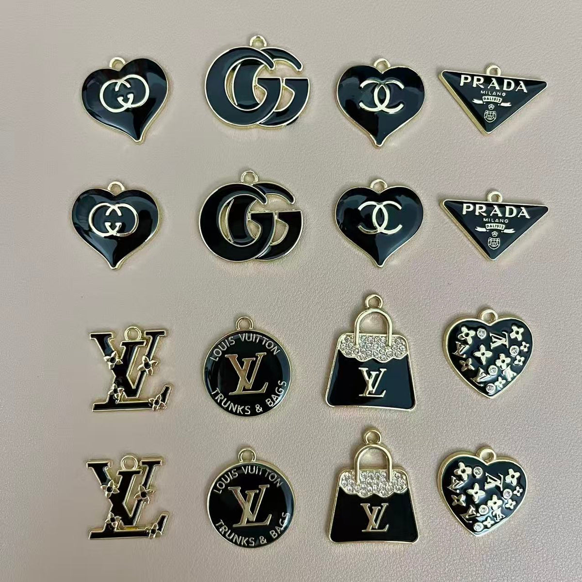 Golden Black Pendants Charm Collection for Jewelry Making