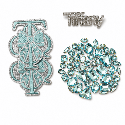Tiffanii Bow & Icy Blue Crystal DIY Starter Patches Kit
