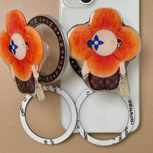 Magnet Phone Case Hand Grip - orange doll