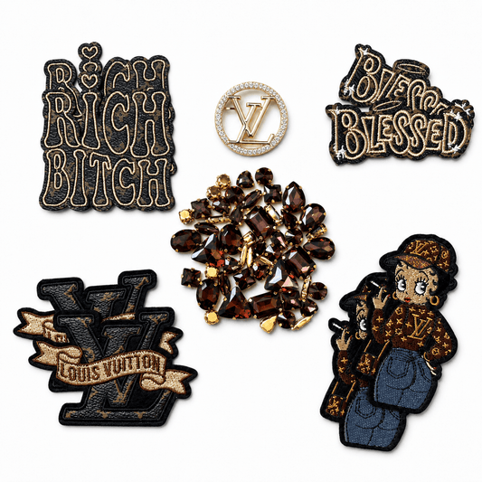 Rich & Blessed Burgundy Rhinestones DIY Starter Patches Kit